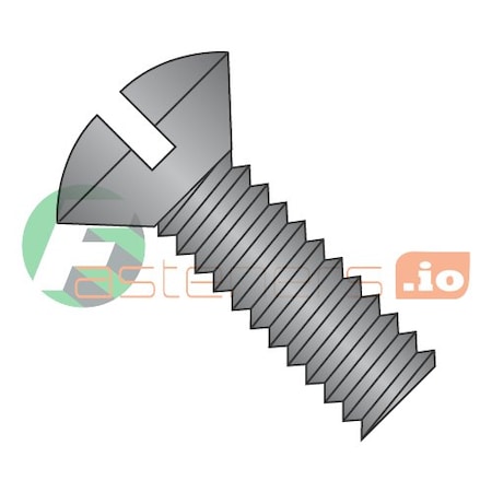 #6-32 X 3/8 In Slotted Oval Machine Screw, Black Oxide Steel, 10000 PK